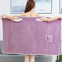 hair dryer cap coral fleece bath dress set soft absorbent bow tie tube top wearable bath towel suspenders pajamas for women
