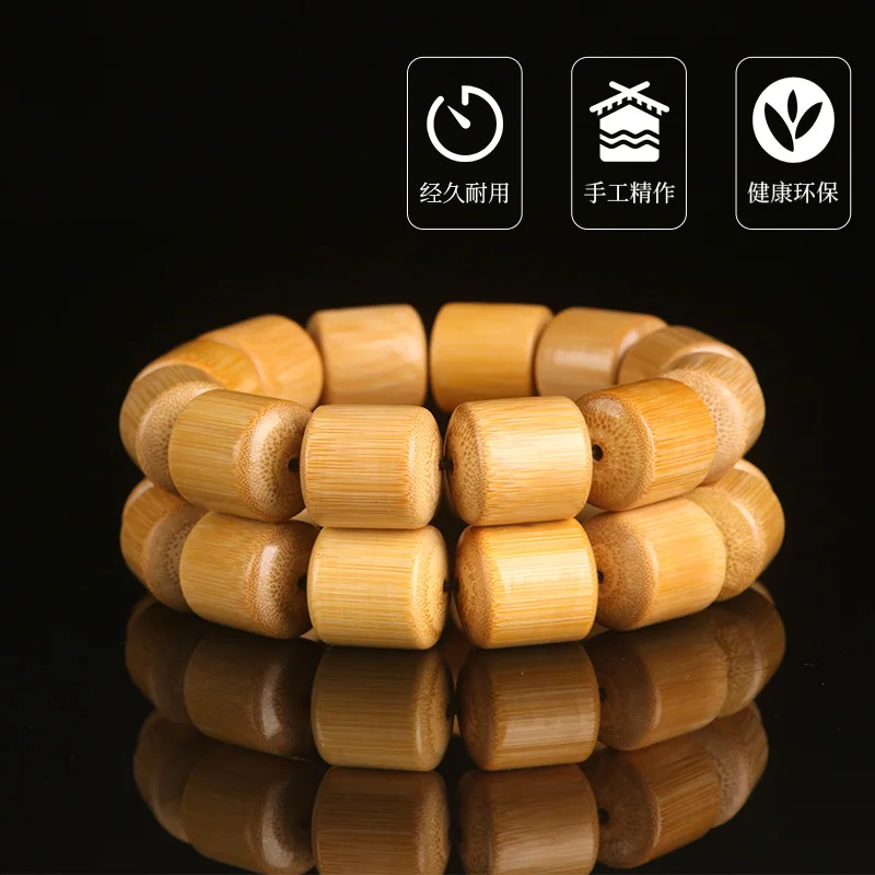 Браслет ручной работы Seiko из старого нефрита и бамбука плотный красный кожаный