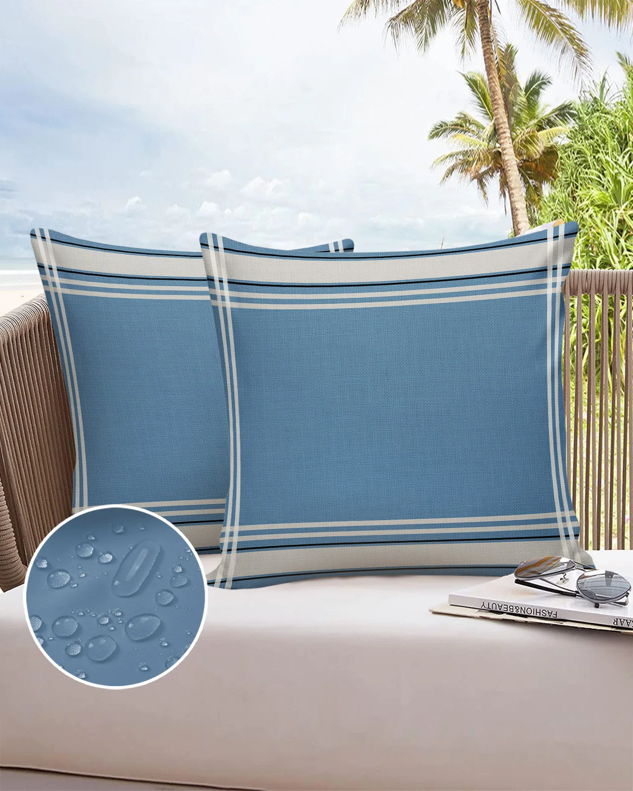 

Blue Stripes Texture Pillowcase Sofa Cushion Cover Waterproof Throw Pillow Cover Wedding Party Home Decor