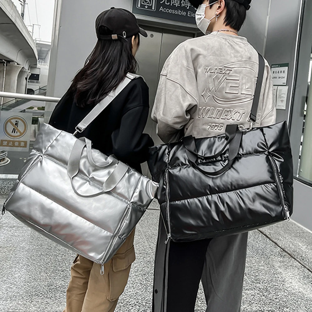 Large Cotton Padded Handbags Waterproof Fitness Bag Travel Storage Shoulder Bags Dry Wet Separation Yoga Bags for Unisex Tote