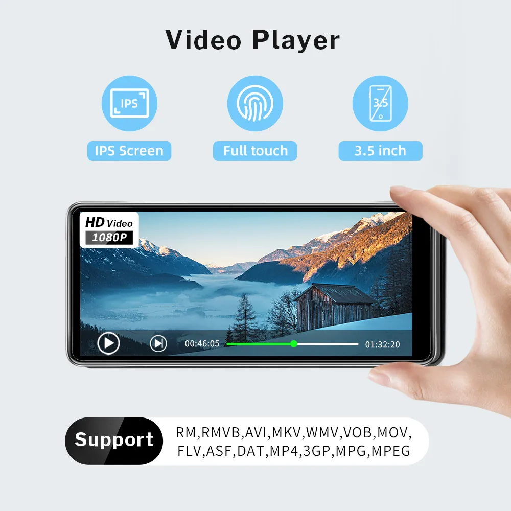 Deelife WiFi MP4 плеер Bluetooth Полный сенсорный экран с 3 5 дюймовым Android Hi-Fi аудио