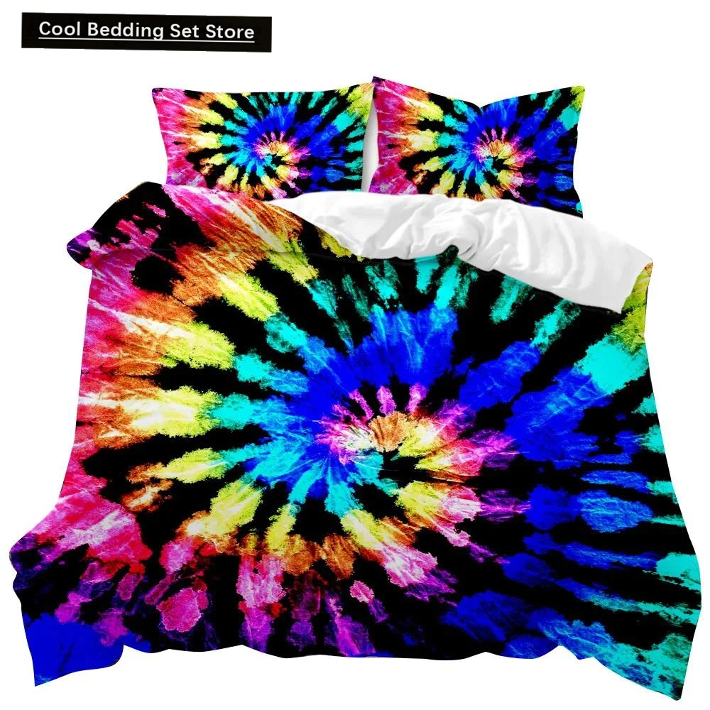 Комплект пододеяльников в стиле бохо Tie Dye Комплекты постельного белья хиппи