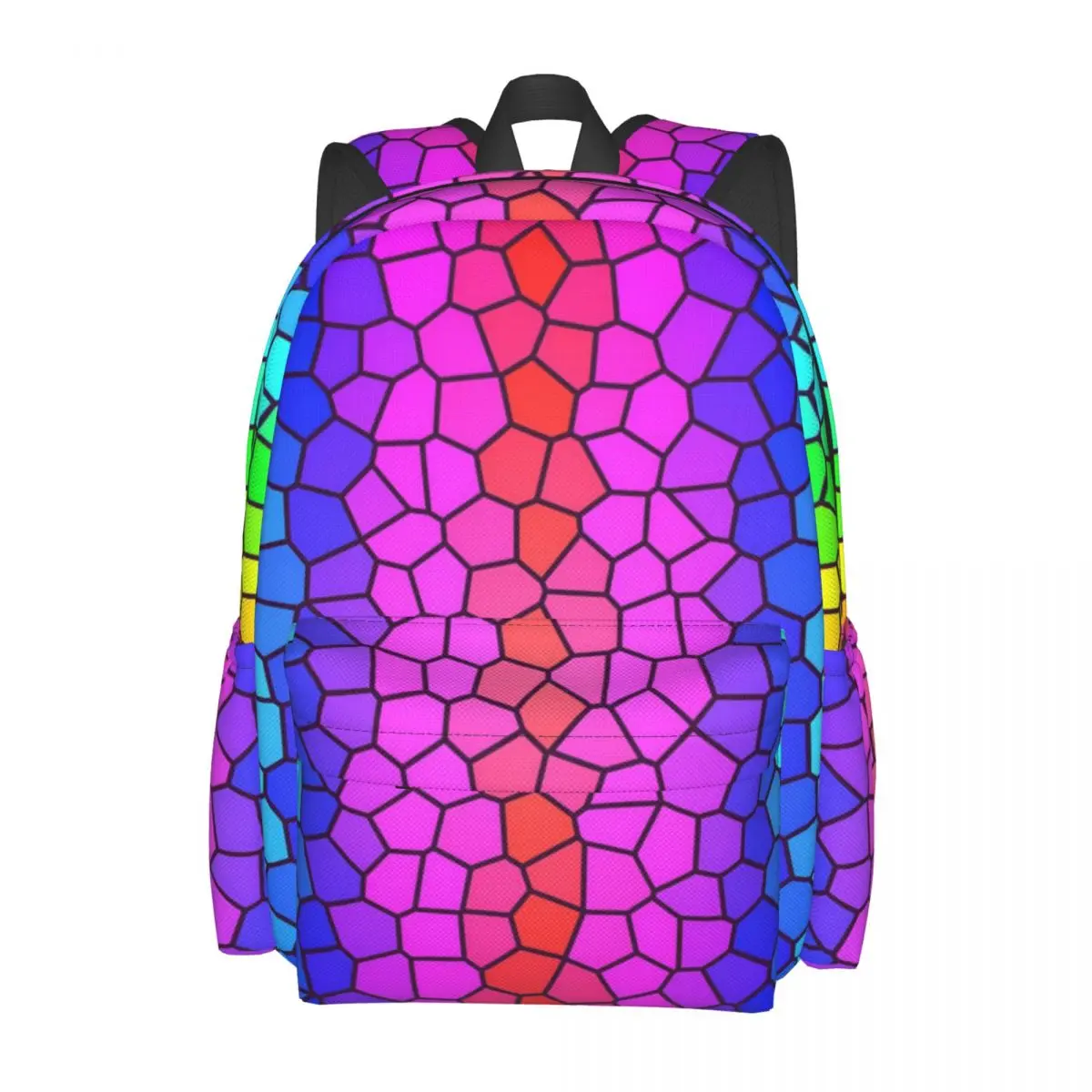 

Abstract Rainbow Backpack Female Stained Glass Print Soft Backpacks Polyester Kawaii School Bags Sport Design Rucksack