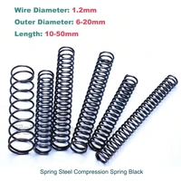 10pcslot black compression spring y type pressure springs wire dia 1 2mm outer dia 6 20mm length 10 15 20 25 30 35 40 45 50mm