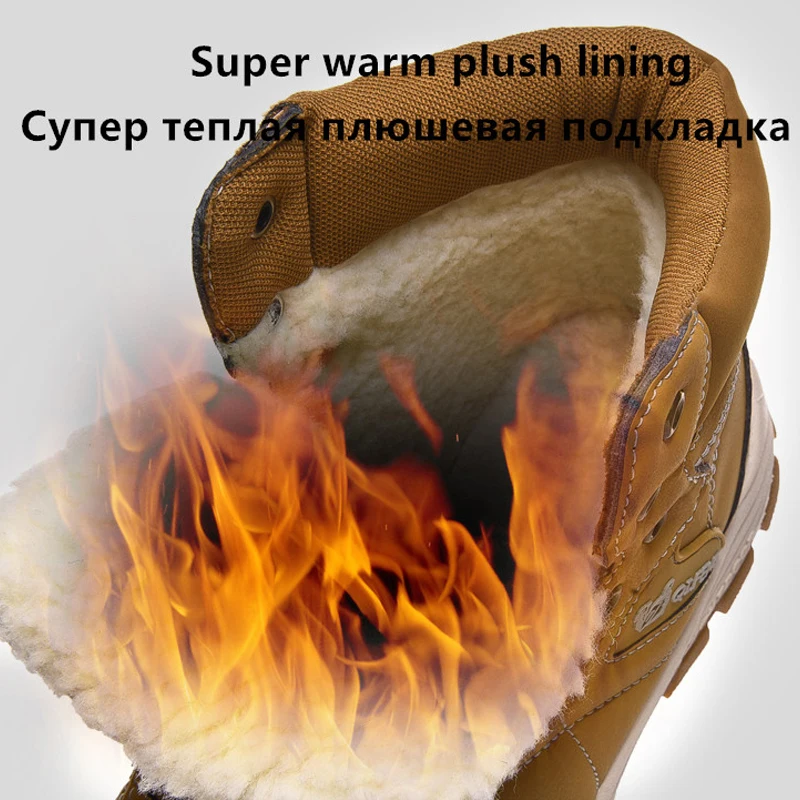 Xiaomi SALUDAS Men Hiking Boots Winter Fur Warm Snow Boots Waterproof Outdoor Trekking Work Shoes Hunting Sneakers Men's Shoes