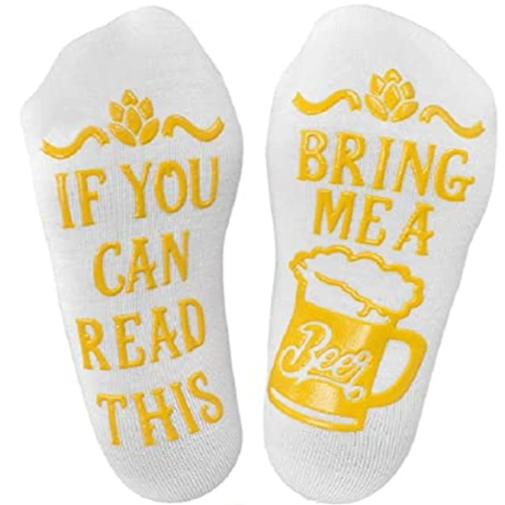 Фото Забавные If You Can Read This Bring Me A Beer Pattern Новинка Юмор Слова Носки Хипстер Рок Панк Клуб Sokken Art Рождественский Подарок №4