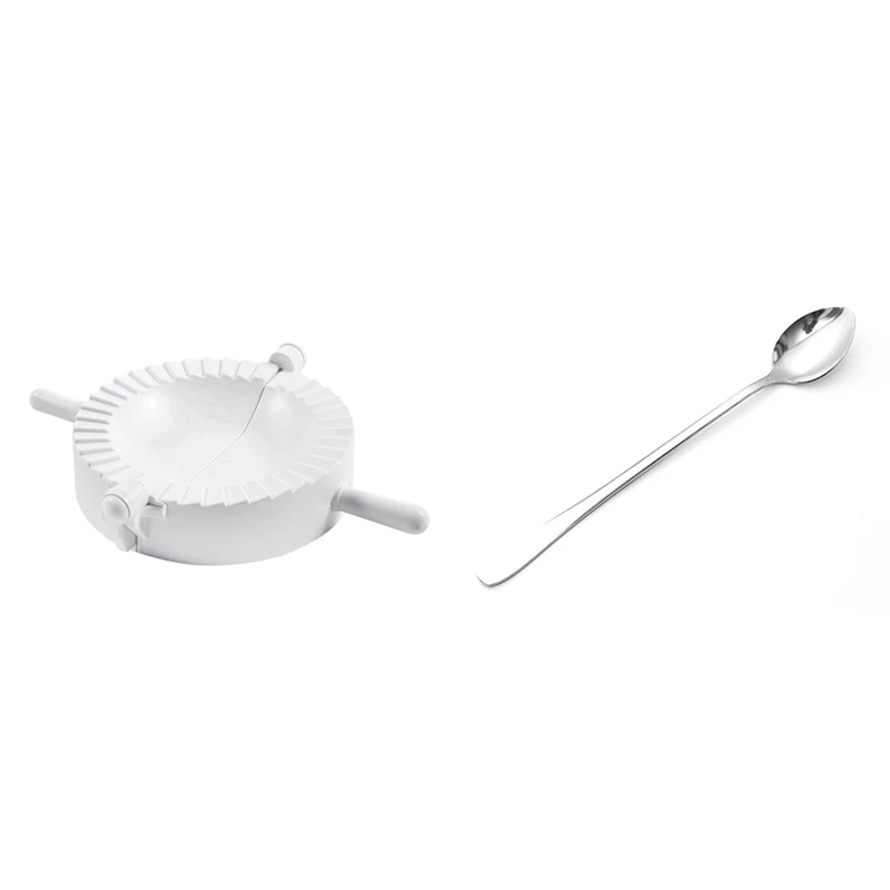 

1 шт. белая пластиковая ручная пресс-форма для пельменей и 1 шт. длинная ручка из нержавеющей стали