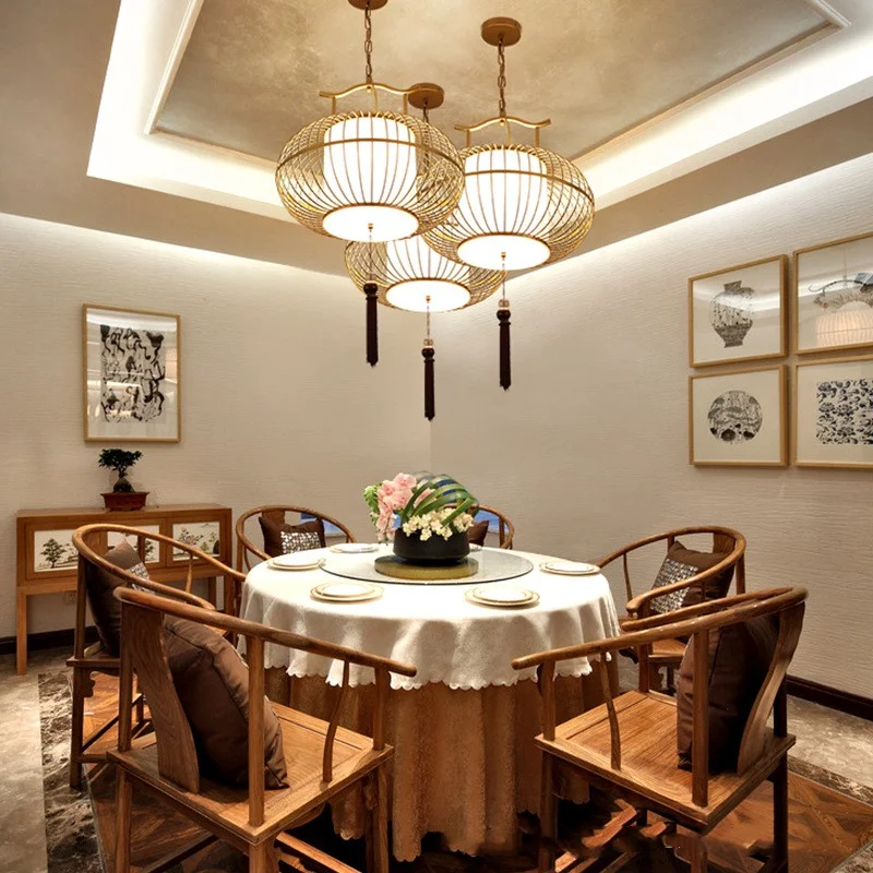 

Pendant Lights MiFuny Chinese Style Retro Iron Birdcage Lantern Lamp Restaurant Restaurant Hotel Ceiling Room Decor