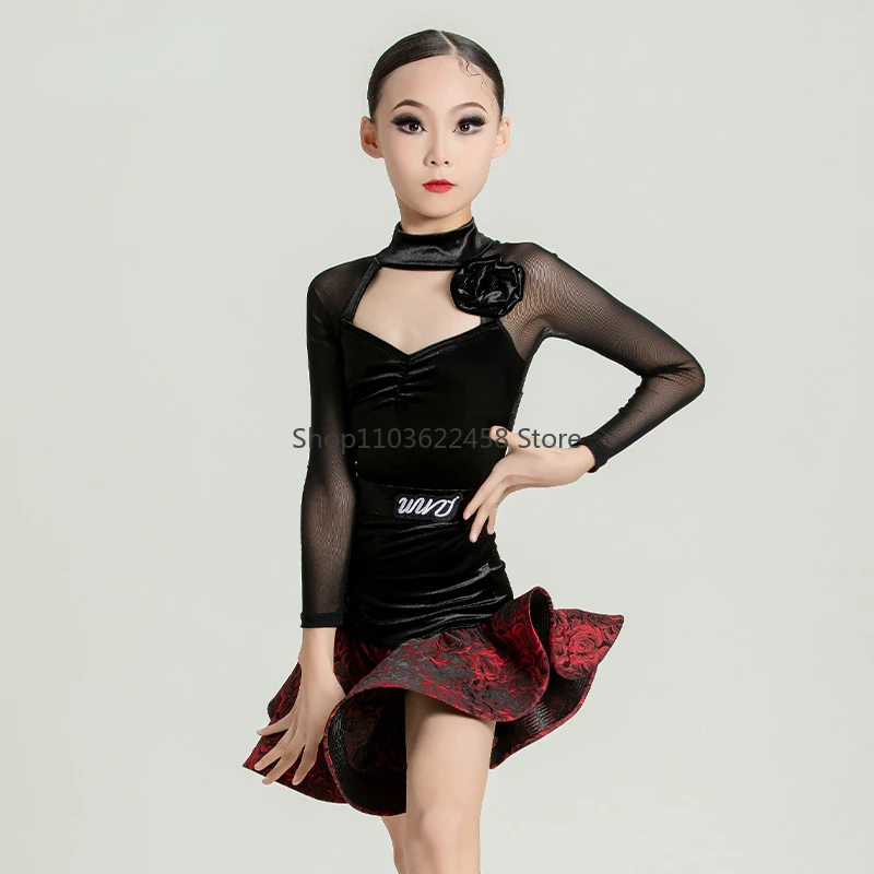 Платье для латинских танцев Samba Tango бальное платье соревнований девочек детский