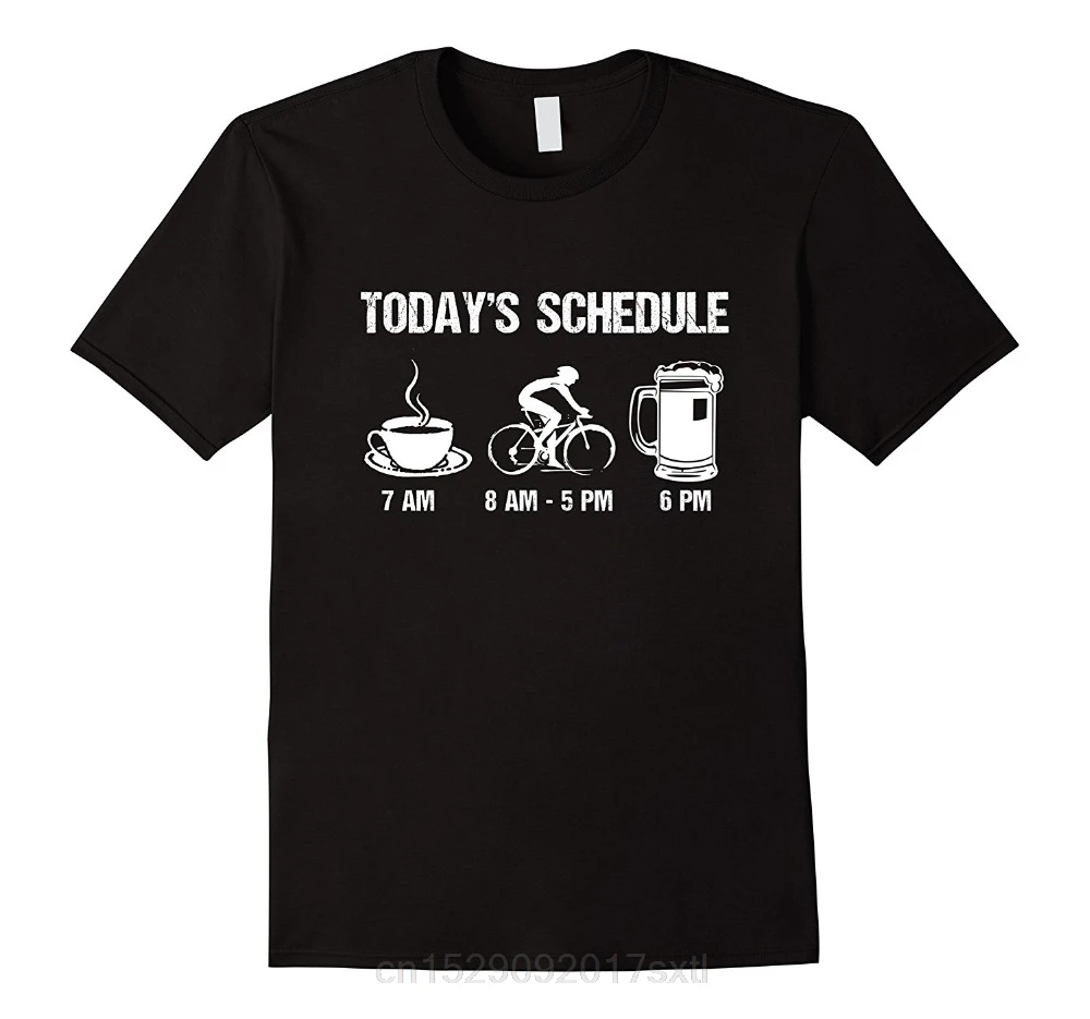 

2022 New Mens T Shirts Funny Cycls T-Shirt Mountain Biking Schedule Tee 100% Cotton New T-Shirts