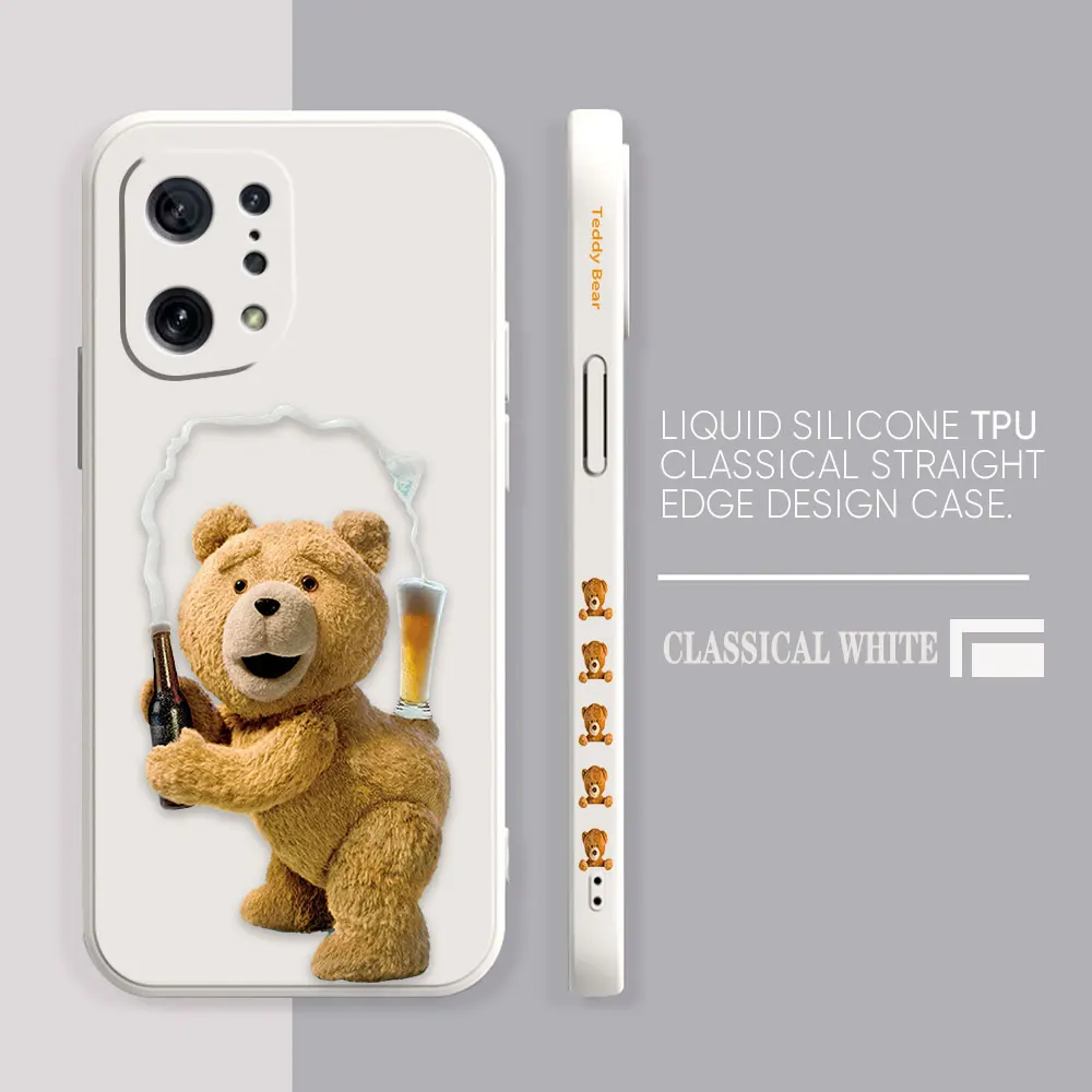 Чехол для OPPO FIND X6 X3 REALME X7 X50 RENO 2 4Z 4 6 Lite 5Z 5F 4G 5G PRO жидкий силикон мишка Т-Тедди