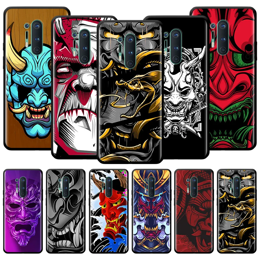 

Japanese Oni Hannya Demon Mask Luxury Phone Case for Oneplus Nord N100 N10 7 8 9 9R 7T 8T N200 2 CE 9RT Z Pro 5G Silicone Cover