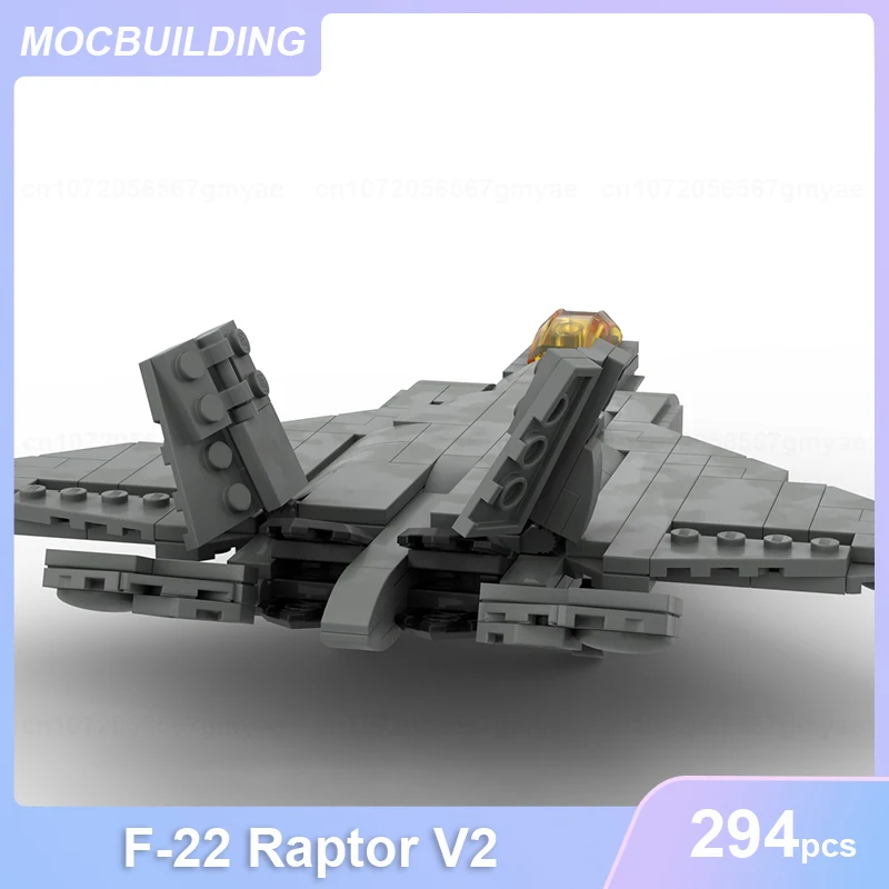 Фото Конструктор MOC Lockheed Martin F-22 Raptor V2, модель для самостоятельной сборки, развивающие игрушки для города и аэропорта, коллекционные подарки, 294 детали №4