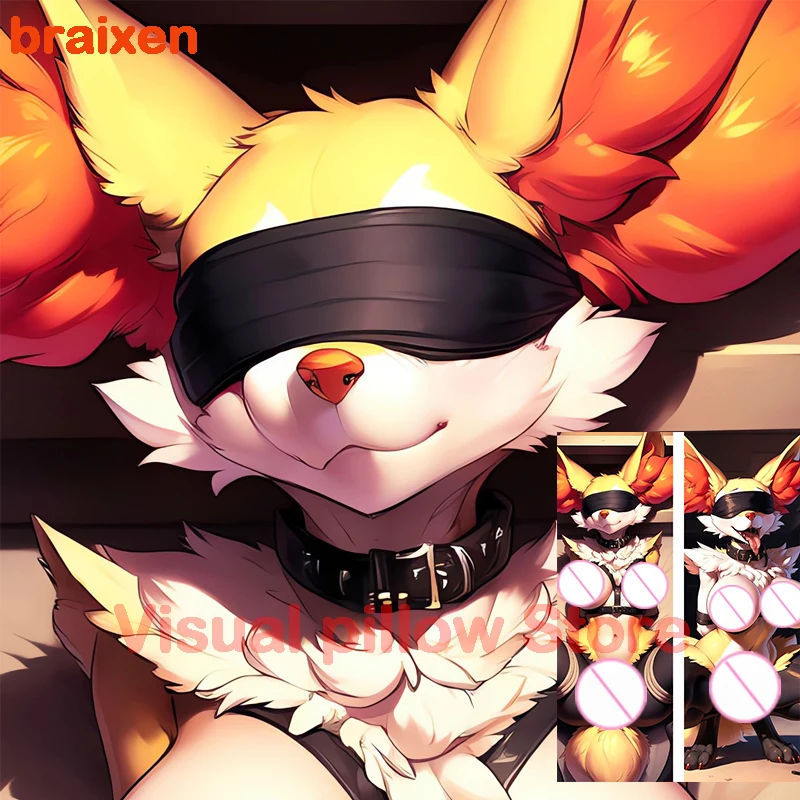 Дакимакура аниме braixen пушистая двухсторонняя наволочка для тела с принтом в