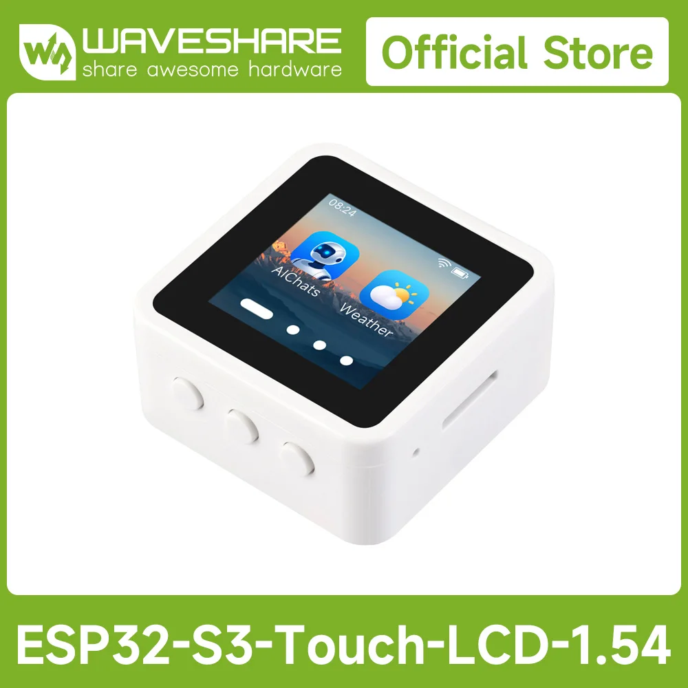 Фото ЖК-дисплей Waveshare ESP32-S3 1,54 дюйма с поддержкой AI-голосового взаимодействия, онлайн-платформ LLM и индивидуальной настройки 240×240 262K №2