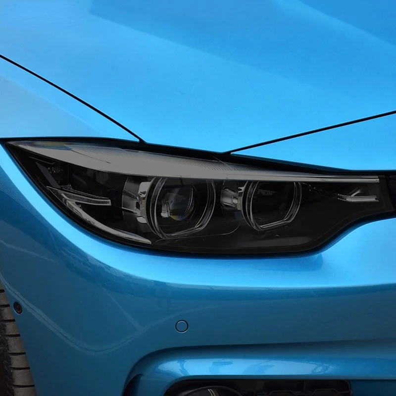 

2 Pcs For BMW 4 Series F32 F33 F36 Accessories Car Headlight Protective Film Headlamp Restoration Transparent Black TPU Sticker