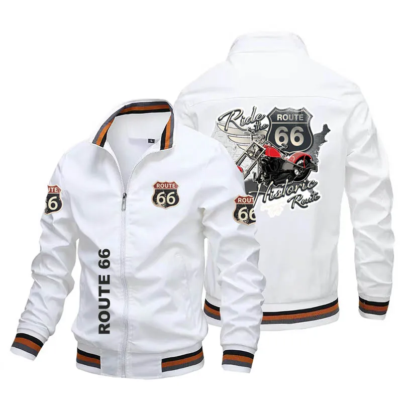 2022 spring and autumn jacket men and women 66 car logo printing casual windbreaker Harajuku slim trend motorcycle jacket men's