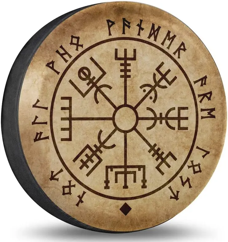 

Spare Tire Cover Viking Compass Tire Cover Waterproof UV Sun Wheel Covers Fit for Trailer RV SUV 14 Inch