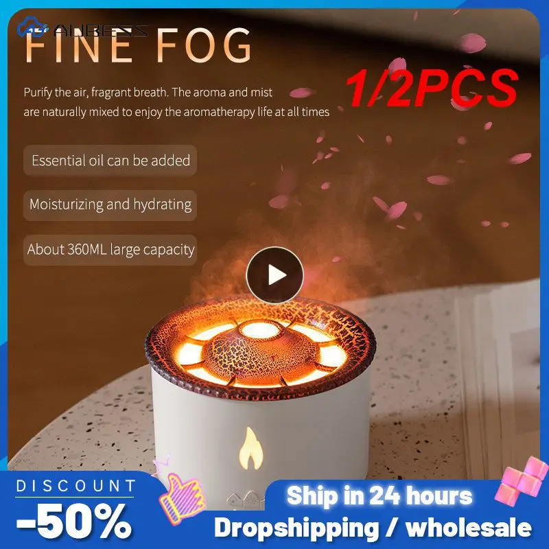 

1/2 шт. Новый диффузор с вулканическим пламенем, лампа с эфирным маслом, туман, ароматерапия, медуза, декомпрессионная имитация пламени