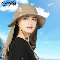 summer uv blocking bucket hat outdoor hiking golf hat adjustable upf50 sun hat for women men breathale mesh with neck flap
