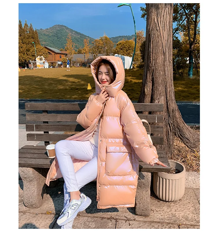 2022 Winter Down Jacket Women Hooded Coat Top Waterproof Wash-free Loose Long Style 90% White Duck Down Lightweight Warm Jackets