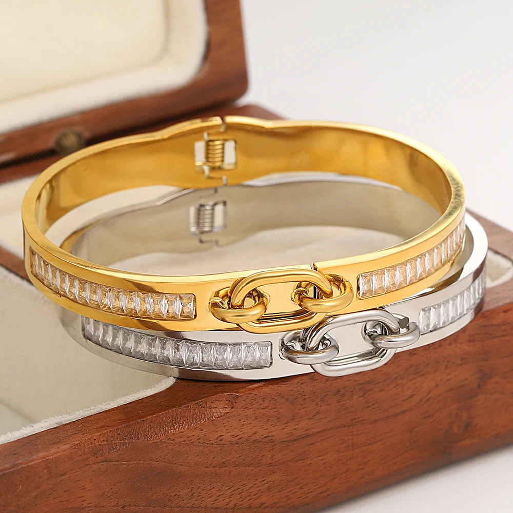 Винтажные браслеты из нержавеющей стали с подвеской и пряжкой для ремня золотого