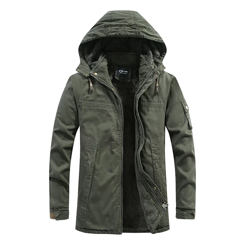 

Casual Hooded Coats Outwear Parkas Military Male Down Male Warm Fleece Long Man Jackets Long Winter Men Coats Casual 4XL Coats