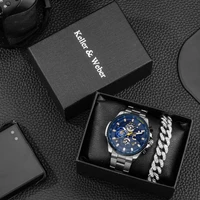 luxury wrist watches for men automatic mechanical watch men with fashion silver rhinestones bracelet original gift for boyfriend