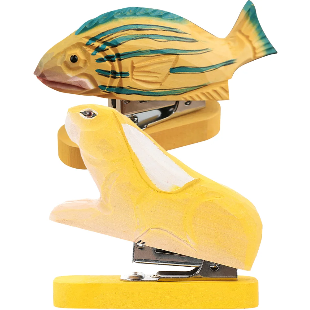 

Степлер, животное, декоративный офисный Настольный деревянный детский новый портативный металлический инструмент, набор диспенсеров для л...