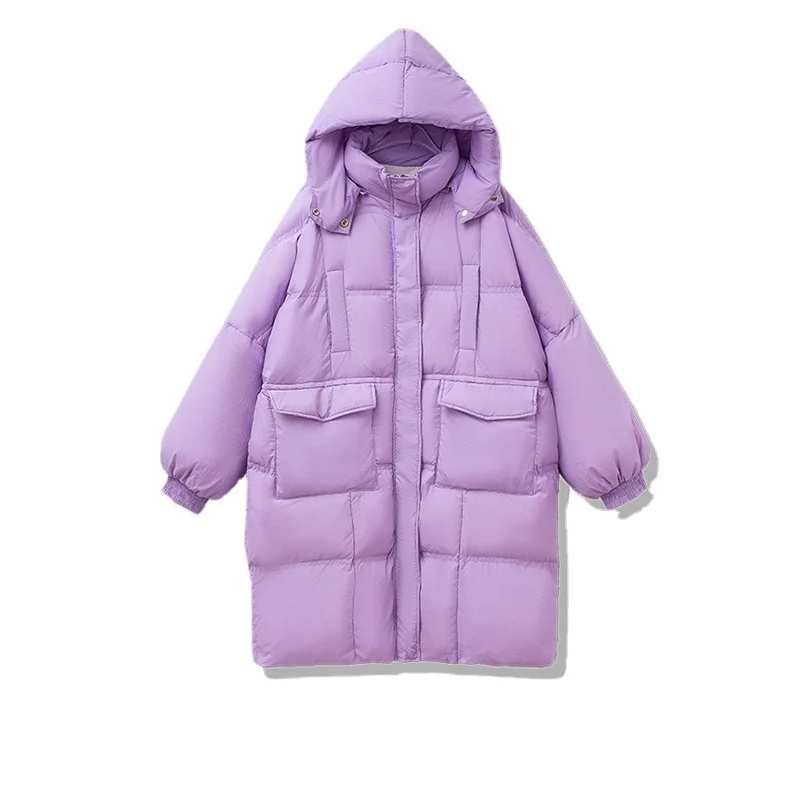 New Women Long Down Jacket Casual Style Autumn Winter Coats And Parkas Female Outwear