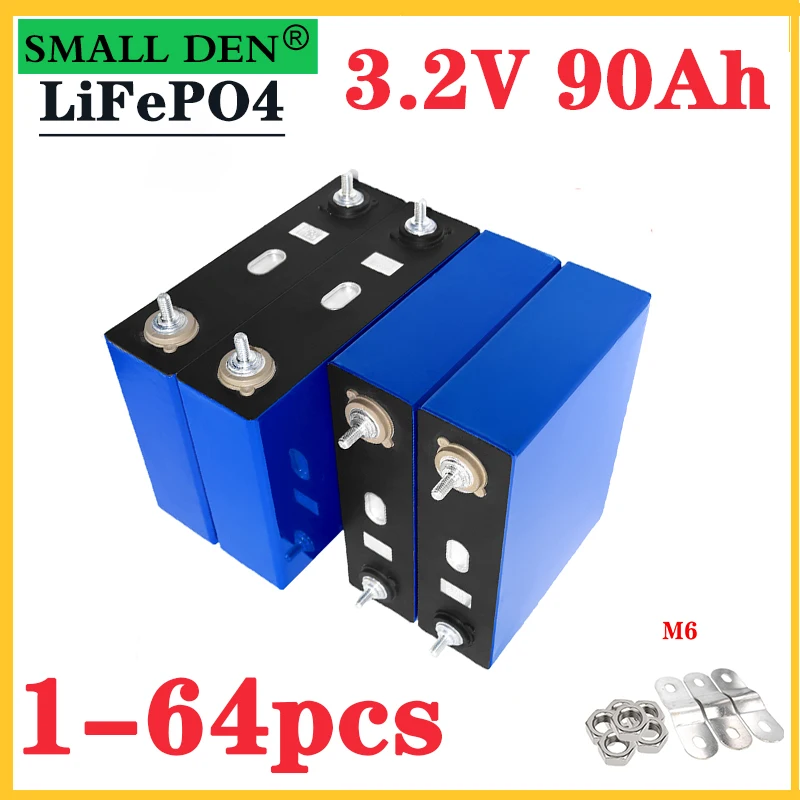 

1-32 шт. новый аккумулятор 3,2 в 90 Ач lifepo4 DIY 12 в 24 В Аккумулятор для хранения солнечной энергии электромобиль ЕС США беспошлинный