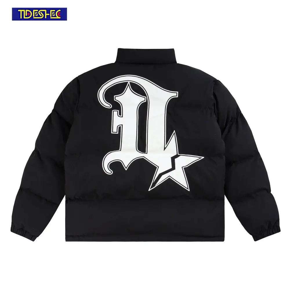 

2022 Vintage Harajuku Men Print Parka Warm Thicken Fashion Coat Oversize Winter Casual Jacket Male Streetwear Hip Hop Coat Woman