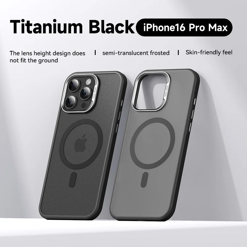 Приятный для кожи чехол iPhone 16 Pro Max SULADA Удобный телефона с магнитной серой