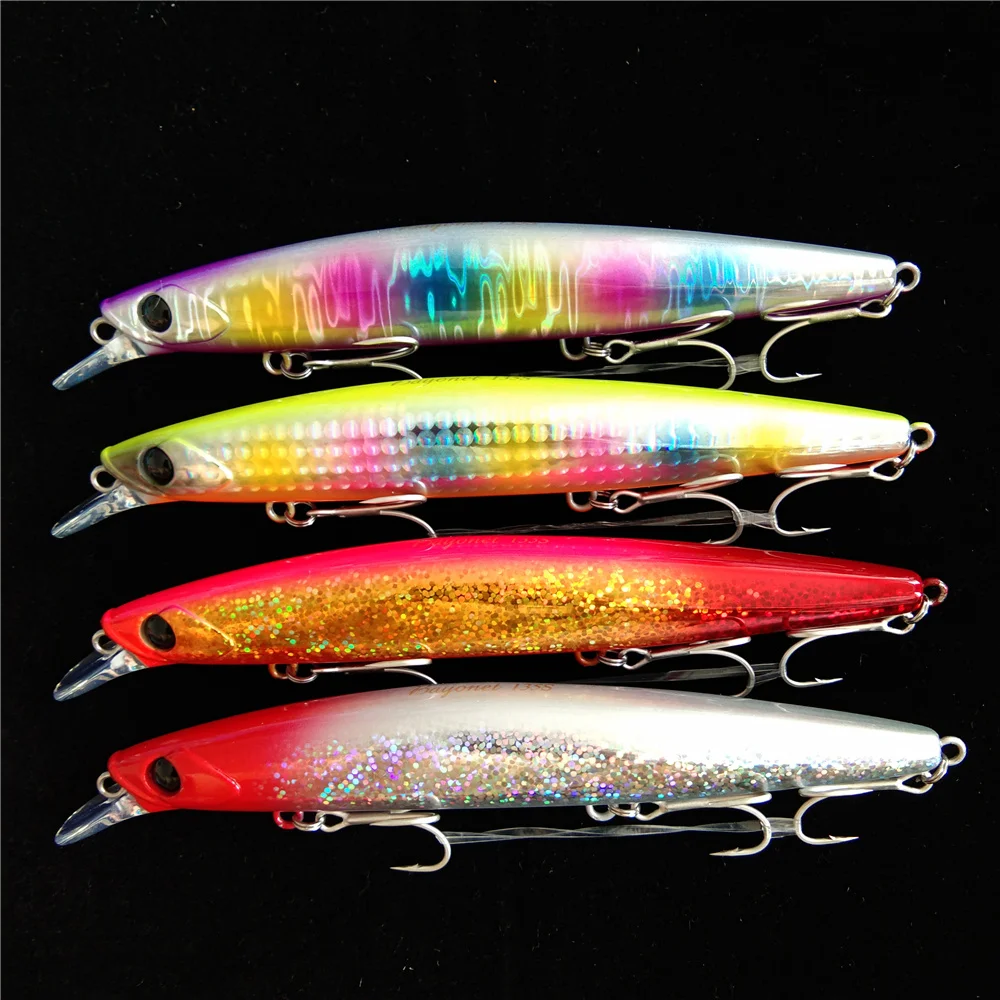 

TSURINOYA 4pcs 163S Ultra Long Casting Sinking Minnow STINGER 163mm 34.2g Sea Fishing Lure Artificial Large Hard Baits