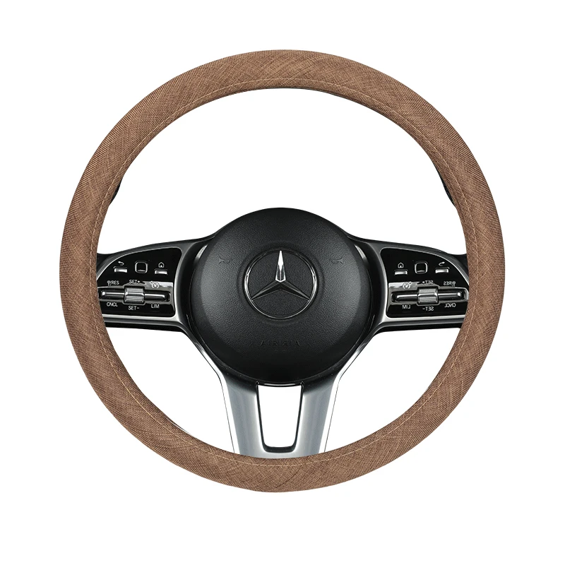 

Чехол рулевого колеса автомобиля Универсальный подходит для всех моделей автомобилей 38 см Лен тип O аксессуары для интерьера автомобиля Нескользящие с защитой от пота