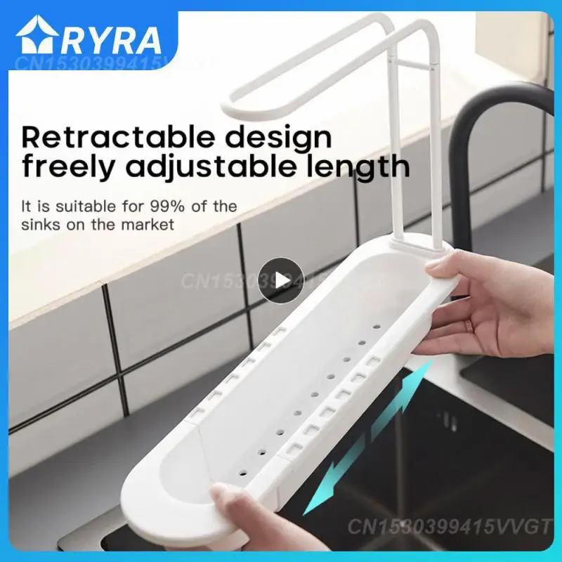 

Telescopic Sink Shelf Kitchen Sinks Organizer Soap Sponge Holder Sink Drain Rack Storage Basket Kitchen Gadgets Accessories