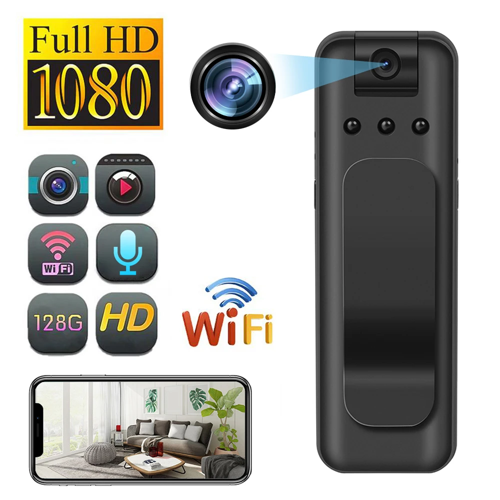 HD 1080P Mini Camera WIFI Infrared Night Vision Small Body Camera Portable Sports DV DVR Surveillance Camcorder Video Recorder