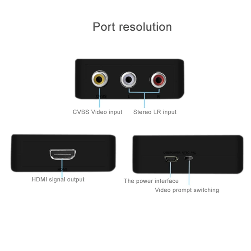 Преобразователь RCA в AV 1080P Mini CVBS видео аудио преобразователь адаптер PAL/NTSC для