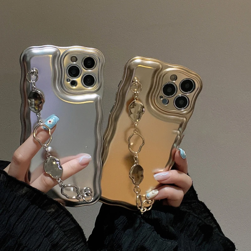 

Matte metal plating 3D bracelet soft silicon phone case for iphone 14 13 7 8 11 12 Plus X XS XR MAX Pro SE fashion Simple case
