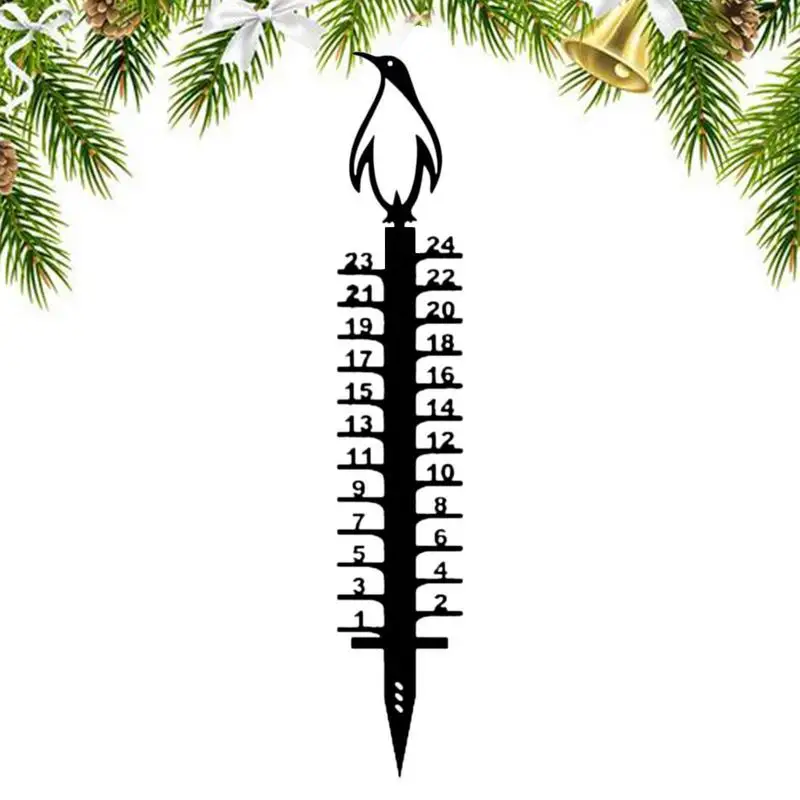 

Snow Gauge Christmas Metal Snow Measuring Device | 24 Inch Snow Measuring Stick Garden Stakes For Yard Outdoor Decoration Gift