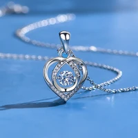 s925 sterling silver smart love necklace female japanese and korean fashion light luxury design beating heart pendant gift women