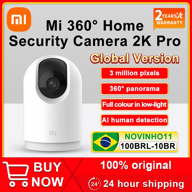 

Global Version Xiaomi Mi 360° Home Security Camera 2K Pro Baby Monitor 1296P HD Night Vision Voice Intercom AI Alarm Mijia
