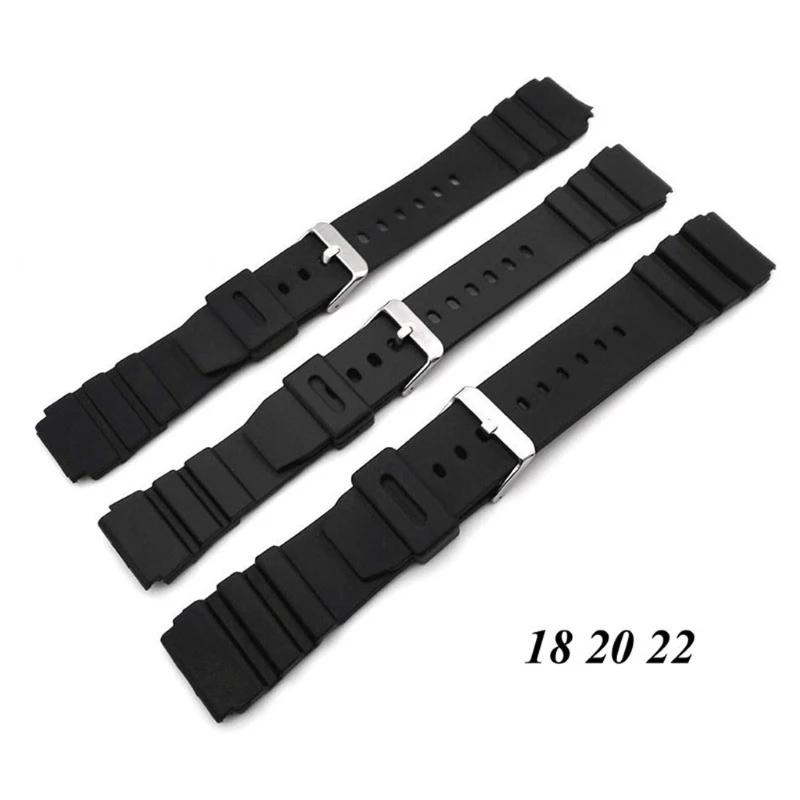 

Silicone Rubber Watch Strap Band Deployment Buckle Diver Waterproof 18mm - 22mm