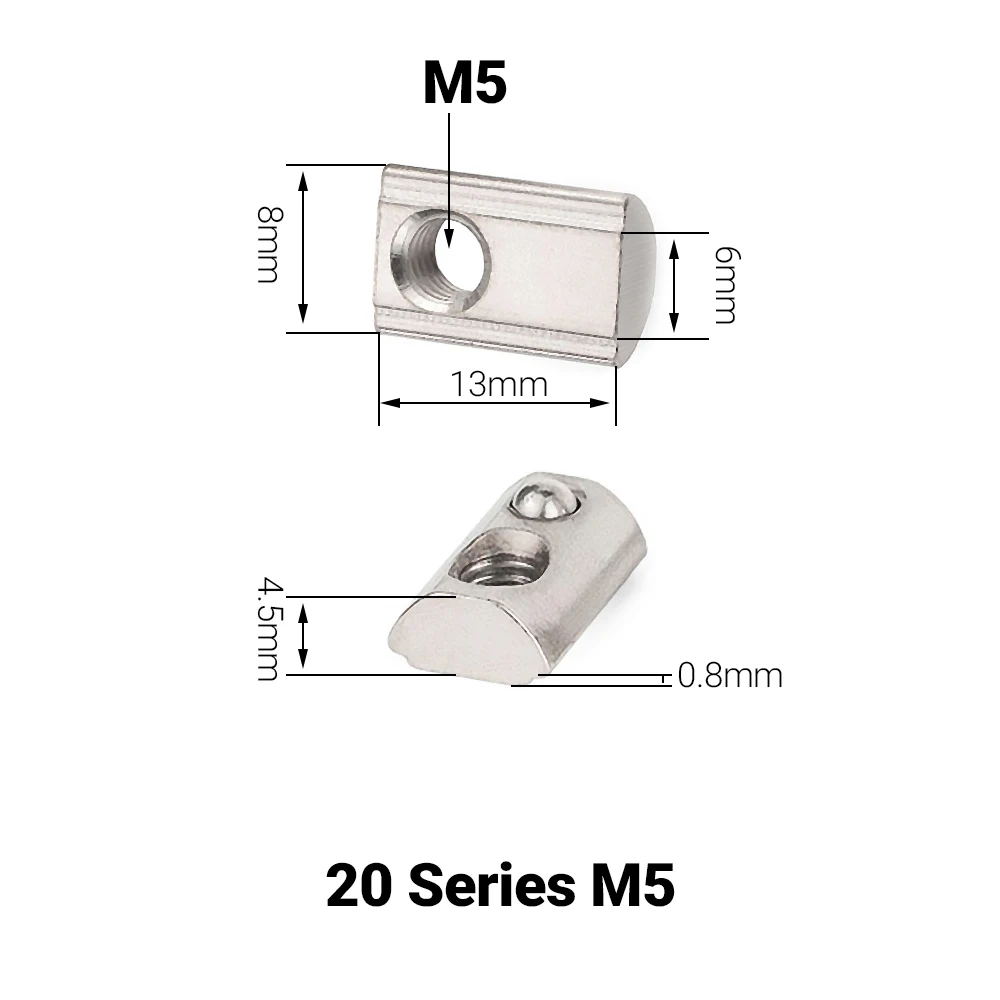 

Пружинные Т-образные гайки HD0010 M3 M4 M5 M6 для алюминиевого профиля 2020/3030