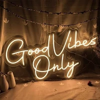 good vibes only neon sign design custom for home wall livingroom bedroom decoration aesthetic room decor led neon signs light