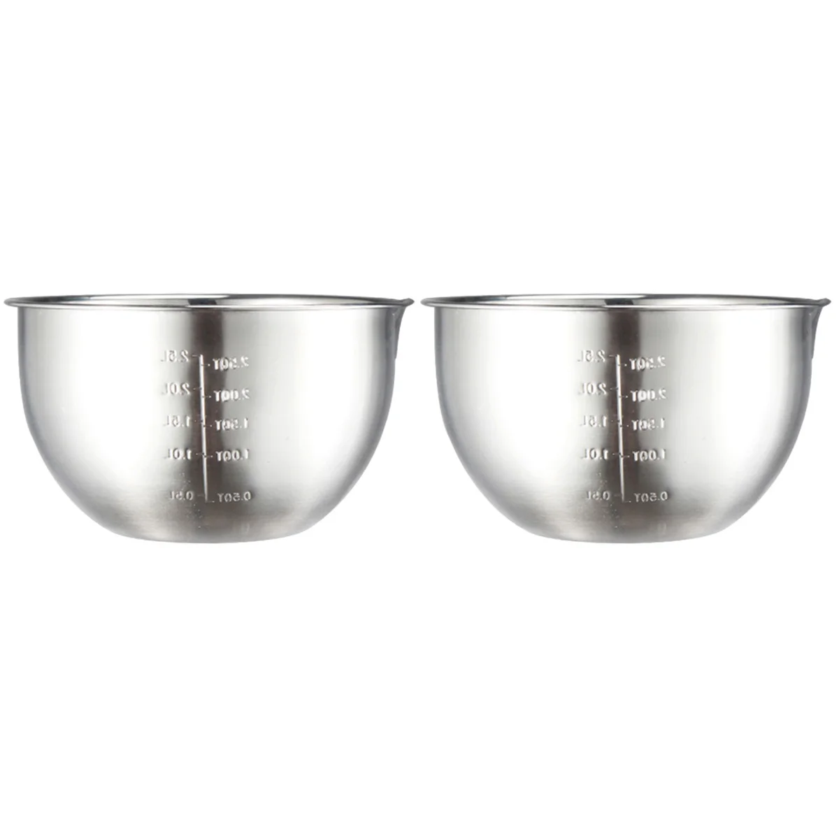 

2pcs Stainless Steel Storage Organizer Egg Mixing Bowl Bowl with Scale