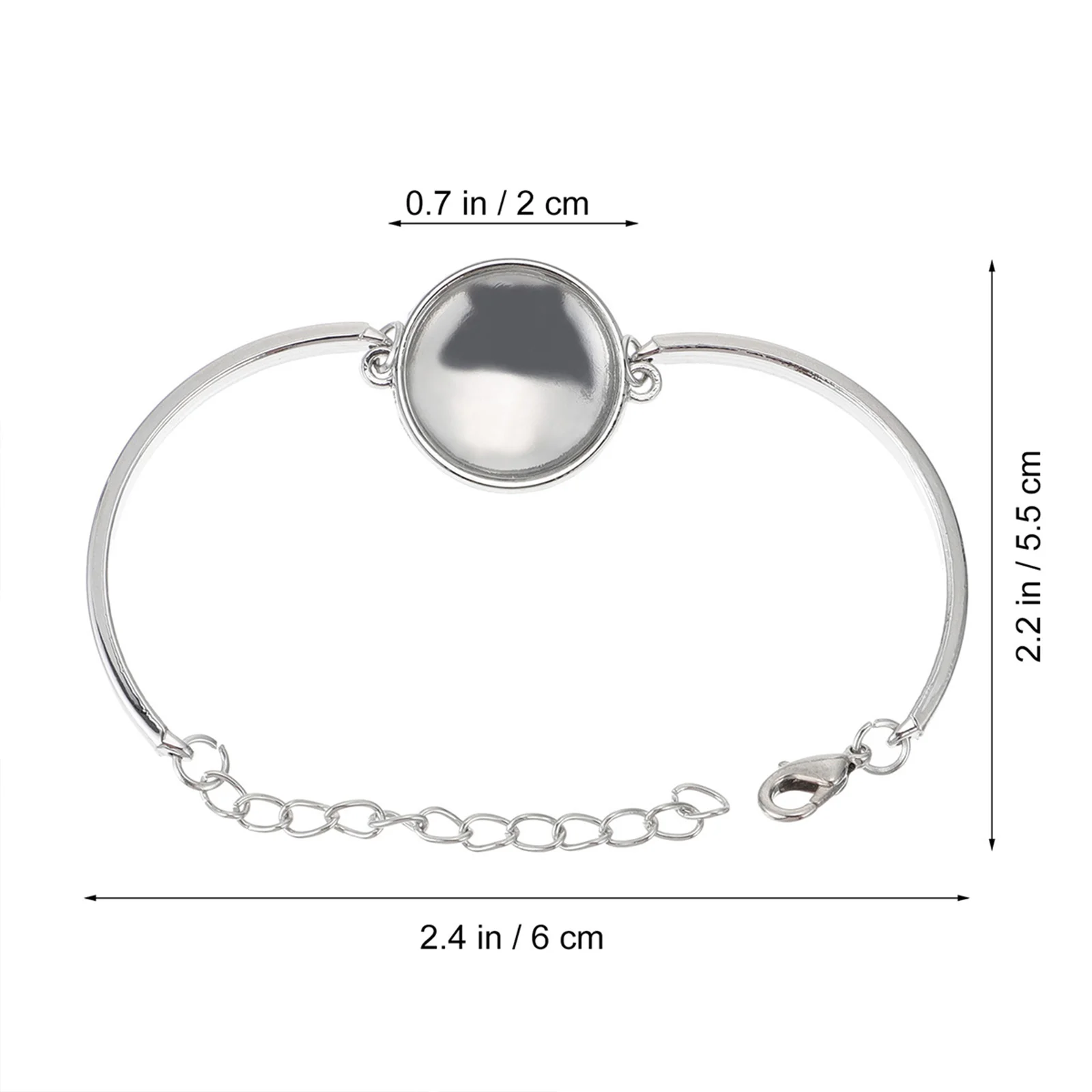 Bracelet Bezel Base Tray Blank Jewelry Bangles Lobster Clasp Round Adjustable Bangle Diy Making