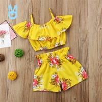 new fashion hot toddler baby summer 2022 kid clothes floral print t shirtshorts girls outfits toddler girls clothes vetement en