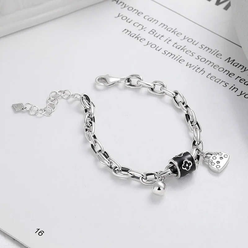 219S ZFSILVER S925 Модный Роскошный Ретро браслет с застежкой в виде шара для шарма