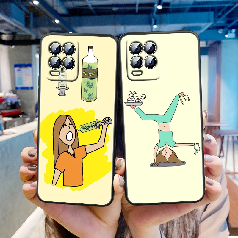 

Nurse Medical Medicine Health For OPPO Realme Narzo 50A 50i 30 20 8 8i 7 6 5 3 Pro Global 5G Soft TPU Black Phone Coque Fundas
